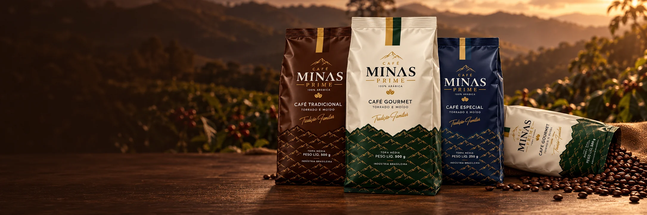 Linha Minas Prime: Gourmet 500 g e 250 g, Tradicional 500 g e Especial 250 g, todos em breve